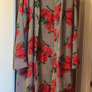 Floral Striped Women's Dress